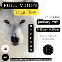 a flyer for a full moon yoga flow