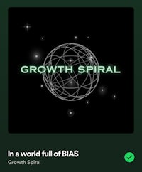 a green screen with the words in growth spiral world full of iab